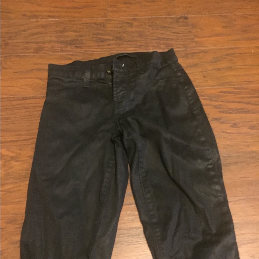 J Brand black leathery jeans